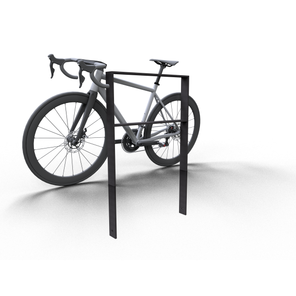 Lean-on hoop of flat bar steel | 80 x 12 mm | with cross bar | total width: 750 mm | hot-dip galvanized and coated DB 703